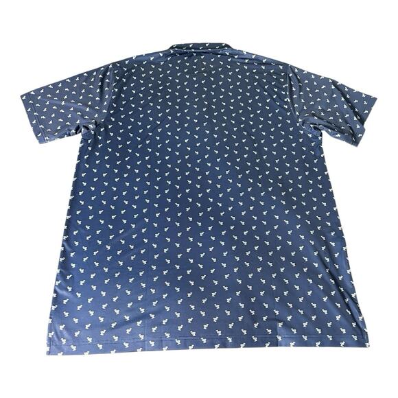 NWT Donald Ross Golf Polo Shirt Men Large Duck Blue AOP Stretch UV Protection - Picture 3 of 6